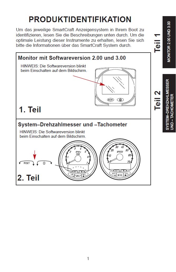 Mercury Smartcraft SC1000 System Monitor Anleitung