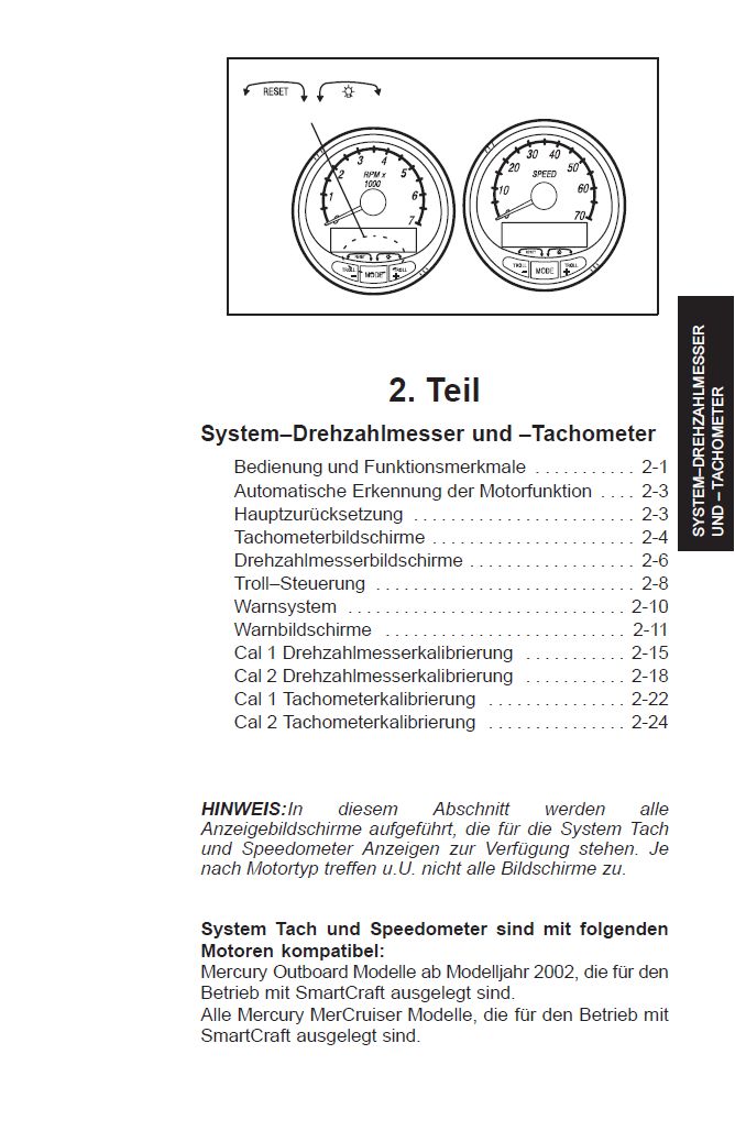 Mercury Smartcraft SC1000 System Monitor Anleitung